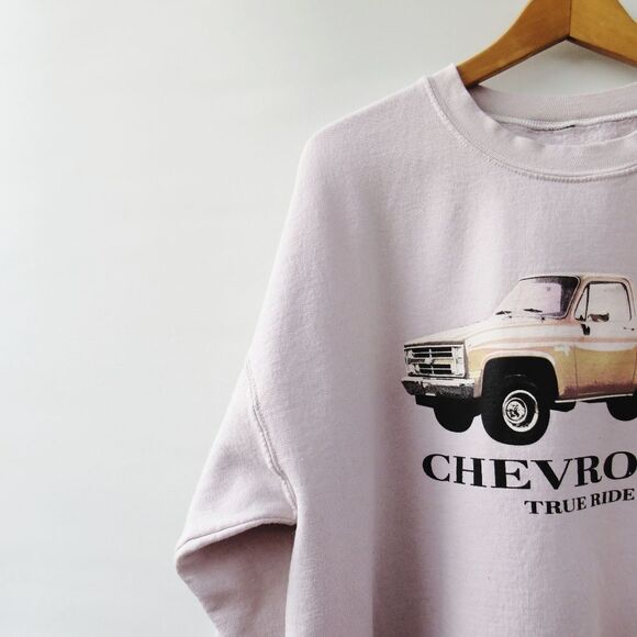 GM Chevrolet Unisex Stone Cement Gray Truck Fleece Sweatshirt Size Large - Picture 2 of 10